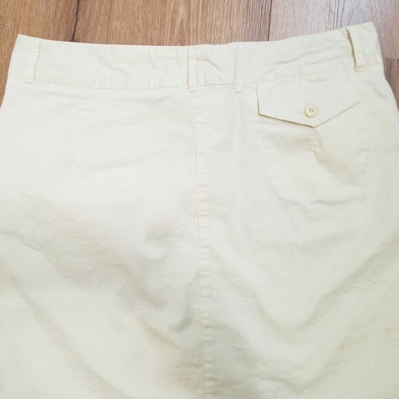 Weekend Traffic Womens Yellow Straight Skirt Cotton Blend Zip Button Close Sz 14 - Picture 4 of 6